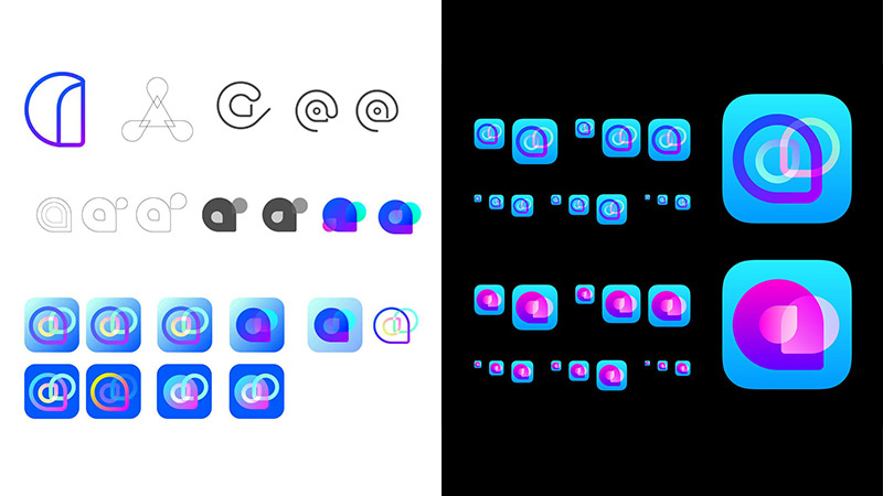 Drawings of ARcadia logo ideas from my sketchbook.