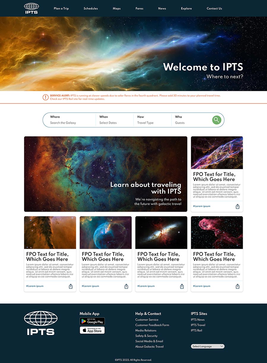 User Interface of IPTS News Site